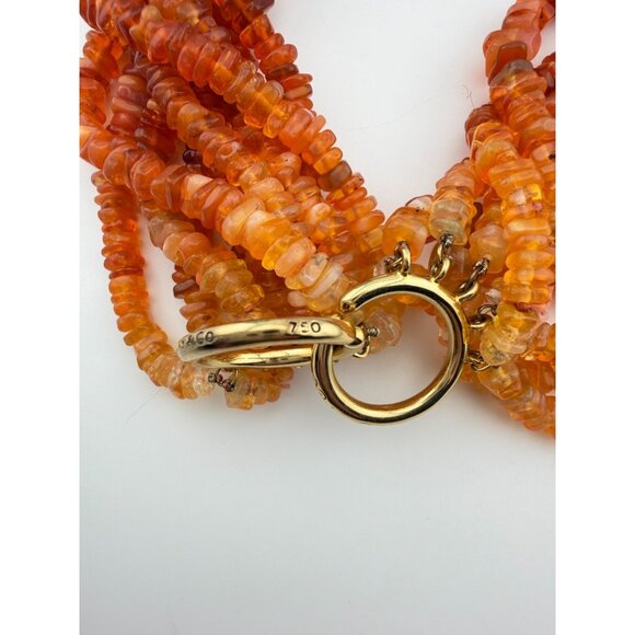 Vtg. Tiffany & Co. 18k Fire Opal Torsade Necklace by Paloma Picasso Yellow Gold - Picture 6 of 9